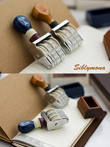 Vintage Wooden Date Stamp With Handle & Base, Retro Rubber Stamps, Roller Date Stamper Day/Monthyear For Scrapbooking Ephemera Planner Diy Craft Card Making (Brown) #TOP5