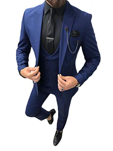 Men's 3 PC Regular Fit Wedding Suits One Button Groom Tuxedos Prom Suits Dinner Suits