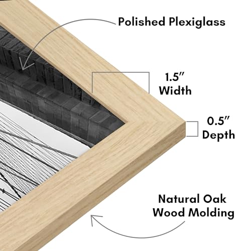 Americanflat 20x30 Poster Frame with Polished Plexiglass - Epic Collection - Gallery Wall Frames with Engineered Wood - Wide Photo Frame for Wall Display - Natural Oak