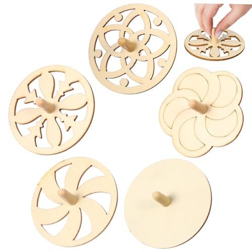 WHAMVOX 20Pcs Wood Tops Coloring for Unfinished Spinning Gyroscopes Creative Painting Activity for Craft Projects and Motor Skills Development