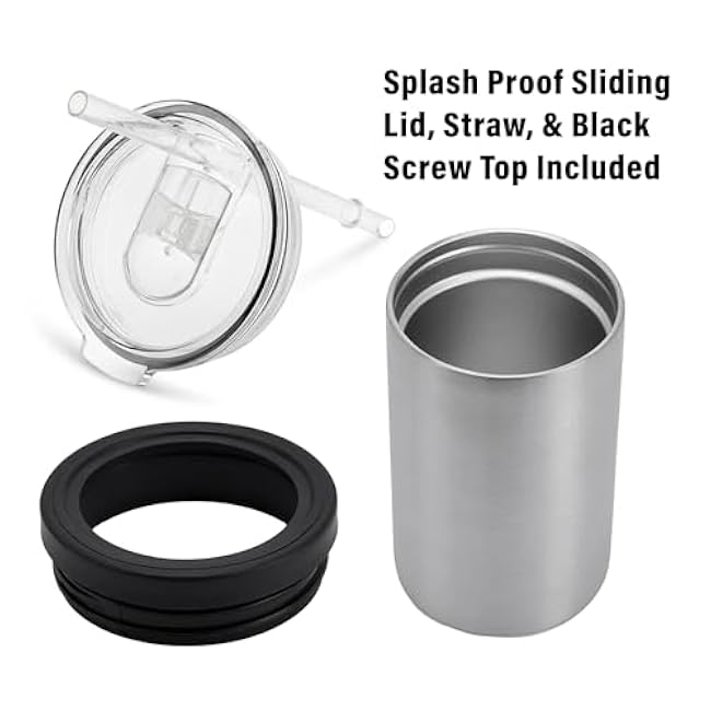 CouplaBeers Couple Of Beers Funny Prescription RX Bottle Gag 12oz Stainless Steel, Vacuum Insulated Can Cooler For Bottles and Cans