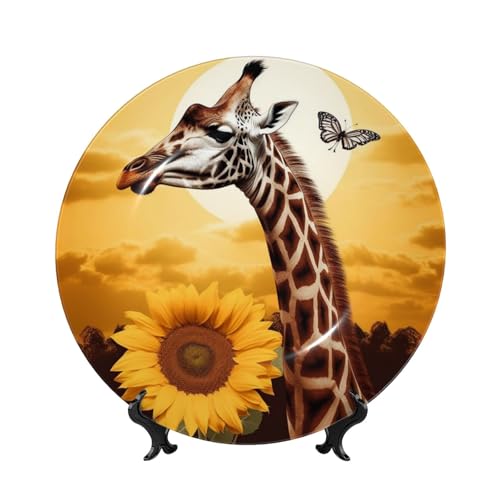 Assiette décorative porcelaine 25cm avec support inclus