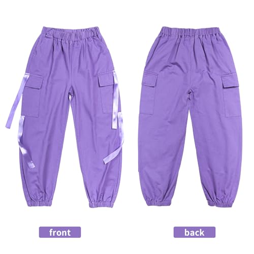 Image of Kids Cotton Jogger Cargo Pants for Boy's Girls' Loose Street Hip Hop Dance