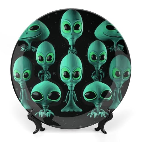 Plato decorativo Aliens Bone China 7 pulgadas blanco miniatura 1