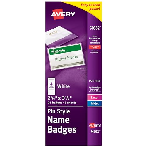 Image of Avery 379595 ID Badge Holders Clear 24 /Pack (74652)