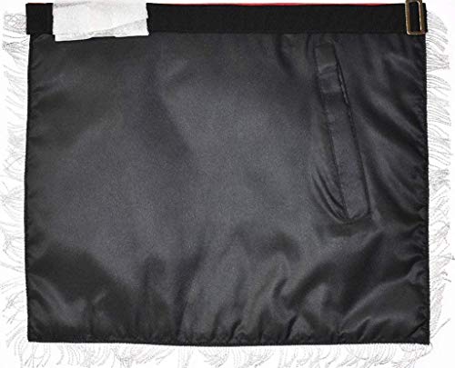Tablier Master Mason brodé rouge : finis les décors maçonniques déformés