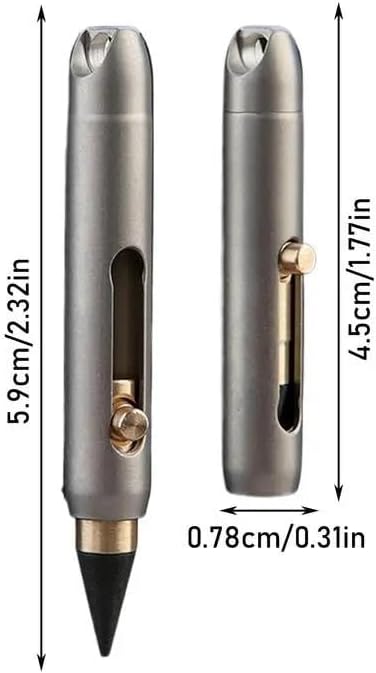 Metal Inkless Pen Titanium Alloy Forever Everlasting Pencil Desk Decor Pocket Pen For Writing Unique Keychain Pendant School