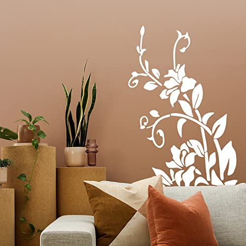Rattan Flower Removable Vinyl Wall Decor Decal Sticker/Flower Rattan Rose Wall Stickers #TOP1