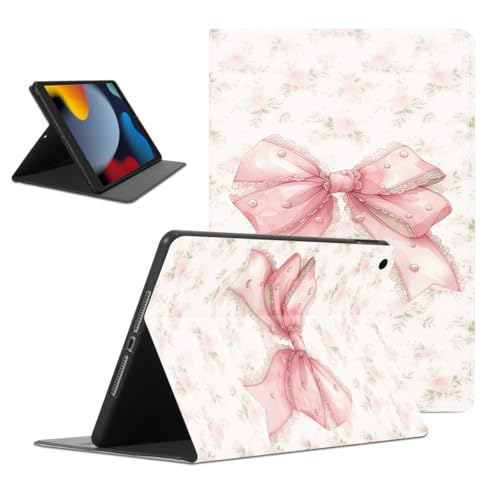 Étui iPad 10.2 en similicuir rose avec support réglable pour modèles 9/8/7 Gen