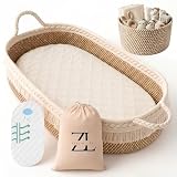 ZEAL'N LIFE Baby Changing Basket Set, 100% Natural Woven Cotton Rope