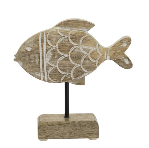 Boston International Wood Beach Sculpture on Stand, Fish, Small
