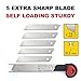 Retractable Box Cutter Utility Knife KUTIR - EASY SELF LOADING Zinc-Alloy Heavy Duty Carpet, Rope, Cardboard COMFORTABLE HANDLE Knive, 4 Sharp Rust Proof Razor Snap Off Blades Set - Metal SAFETY LOCK