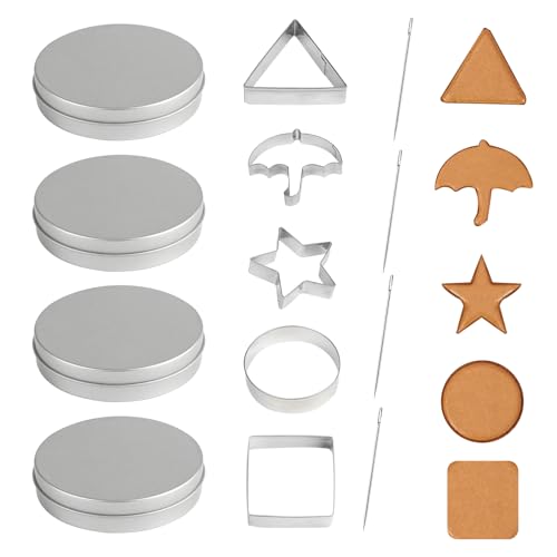 13-teiliges Edelstahl Backzubehör Set Ausstechformen für süße Zuckerfiguren 6 verschiedene Formen (Regenschirm Herz Stern) Keksformen für Kindergeburtstage & DIY Dekoration mit Aufbewahrungsbox