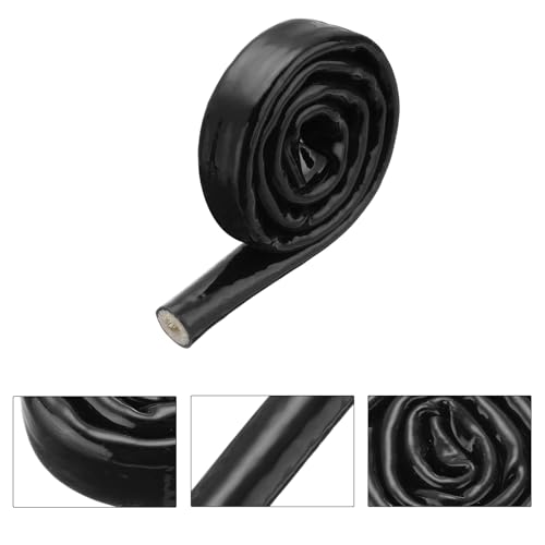 Image of MECCANIXITY 1 /5 inch ID 1.6ft Heat Shielded Fire Sleeve Silicone Coated Fiberglass Tape, for Automotive Hose Lines Wires Electrical Wiring, Black
