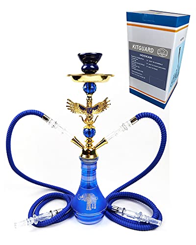 Hookah Set 20 Hookah Combo Kit Pipes for Smoking,Steel & Acrylic Shisha, Two Hoses (blue 2) Hookah Set 20" Hookah Combo Kit Pipes for Smoking,Steel & Acrylic Shisha, Two Hoses (blue 2)