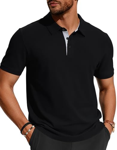 Herren Poloshirts-Business Kurzarm Polo Shirts 100% Baumwolle Sommer Freizeit T-Shirt Klassisches