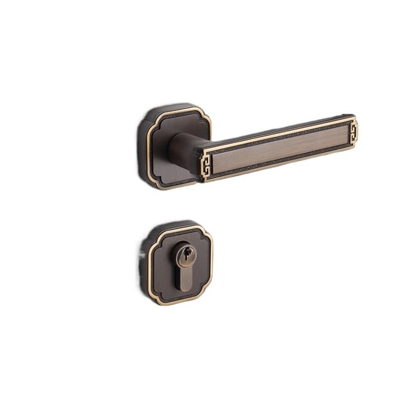 Serrure de porte intérieure silencieuse et réversible en cuivre véritable bronze