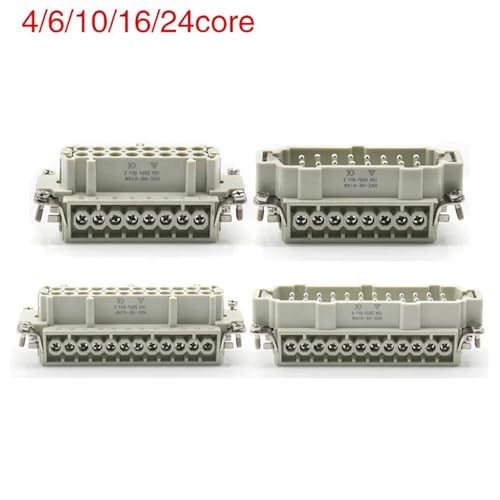 Conector Rectangular 24 male core 16A 500V 1 pieza miniatura 3