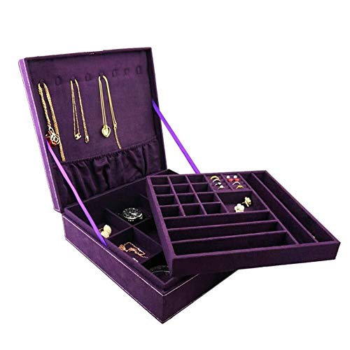 Boîte de bijoux pour les femmes avec rangement collier montre