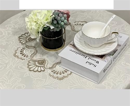 Nappe ronde en dentelle pour protéger et embellir une table usée - 4