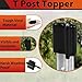 PVC T Post Safety Caps - 50 Pack, Black Weather Resistant Covers for T-Posts, Injury Prevention for Humans & Animals, Quick Tool-Free Installation