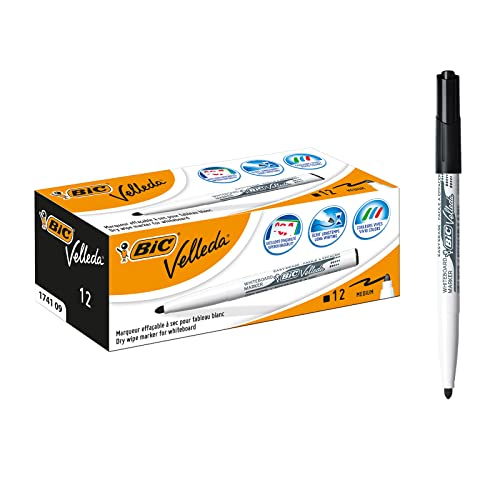 Rotuladores de pizarra punta media BIC Velleda para evitar manchas y escribir con nitidez 4
