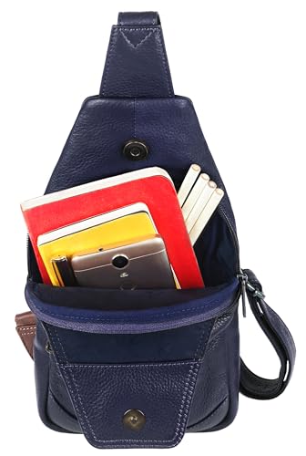 Image of WildHorn Leather Sling Crossbody Bag for Men, Stylish Chest Shoulder Bag for Men Women, Adjustable Strap for Commuting Travel Outdoor Activities Cycling