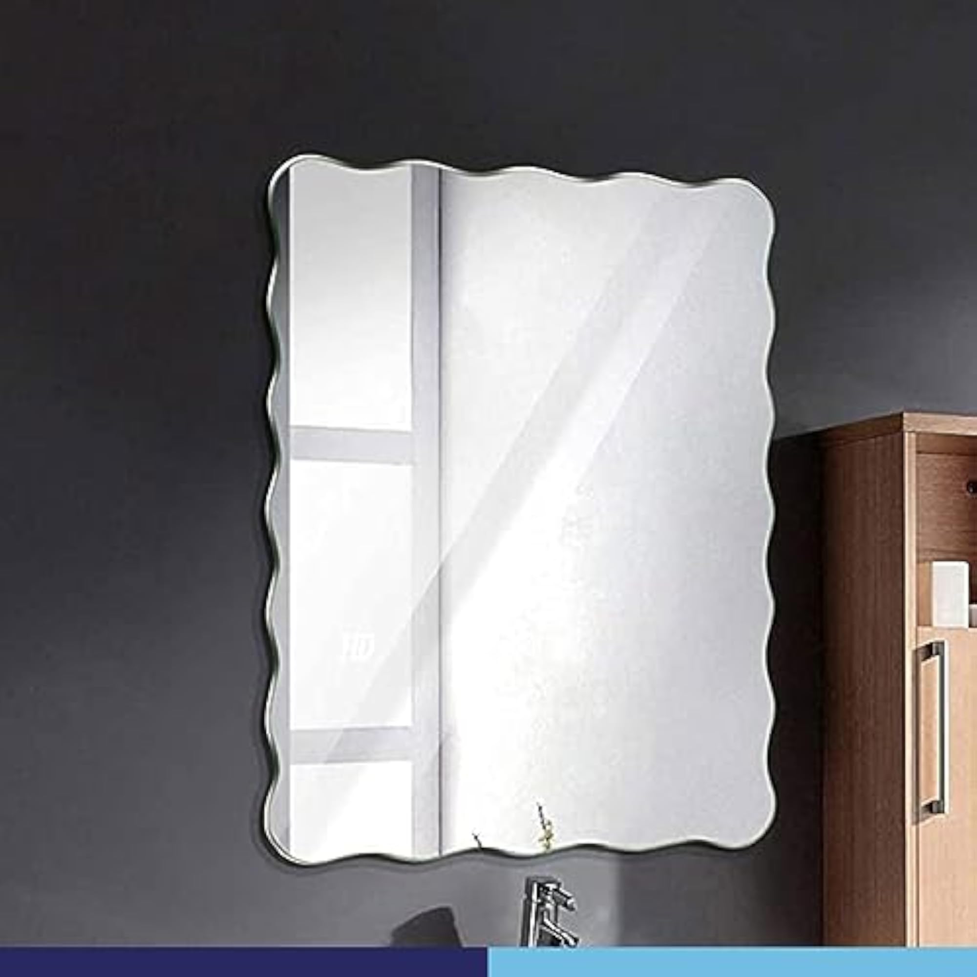 Frameless Decorative Rectangular Wall Mirror, Size 21 x 30 Inch