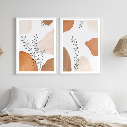 Póster bohemio minimalista sobre lienzo 50x70cm cuadro botánico abstracto acuarela hogar