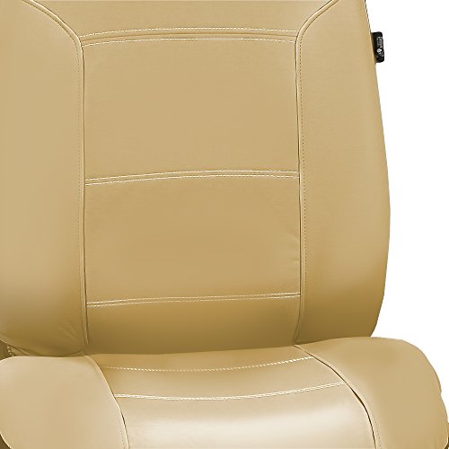Fh Group Royal Pu Breathable Leather High Back Bucket Font Set Car Seat Covers, Airbag Compatible - Universal Fit For Cars Trucks And Suvs (Beige) #TOP2