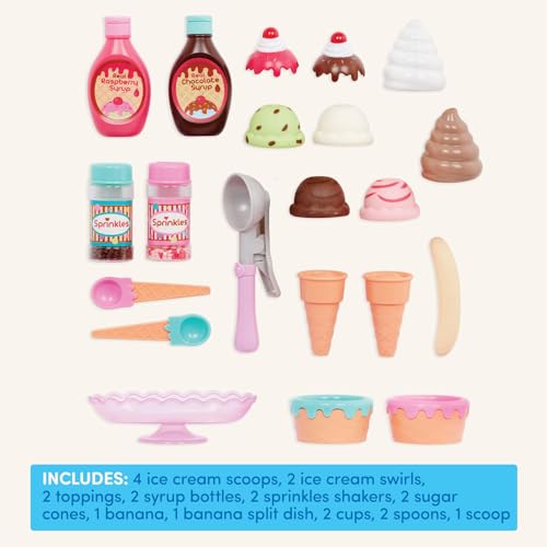 Battat – Play Circle – Toy Food – Ice Cream Set – Kitchen Accessories for Kids – Pretend Play – Sweet Treats Ice Cream Parlour – 3+ Years(21 Pieces) by Battat - Image 3