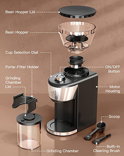 Electric Conical Burr Coffee Grinder, Adjustable Burr Mill With 35 Precise Grind Setting, Stainless Steel Coffee Grinder Electric For Drip, Percolator, French Press, Espresso Coffee Makers #TOP1