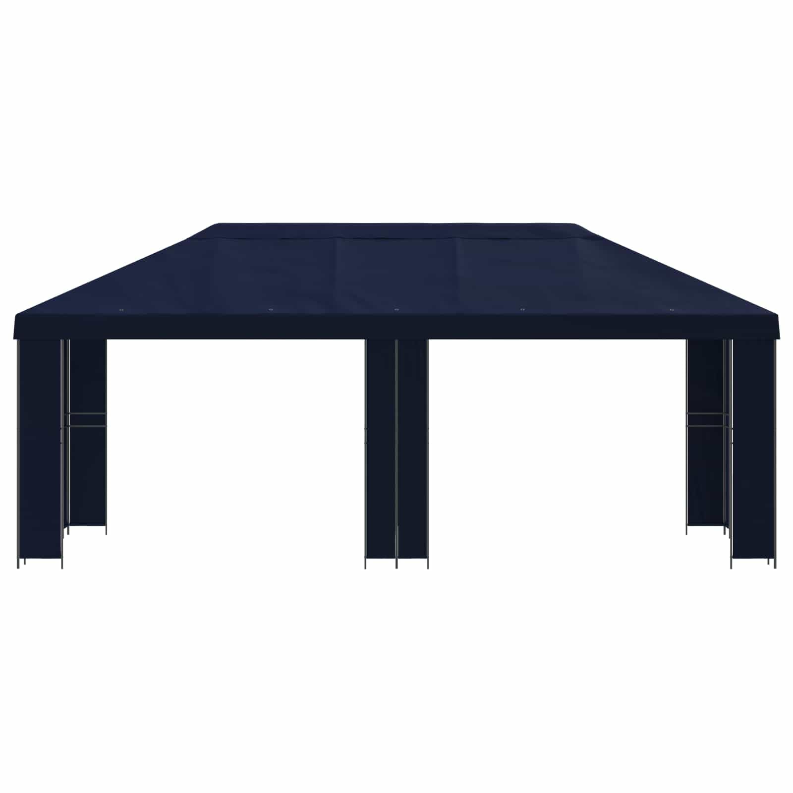Gazebo da giardino, 6 x 3 m, blu, in poliestere e acciaio, 190 g/m², con tetto, tettoia per terrazza, riparo per feste in giardino in estate