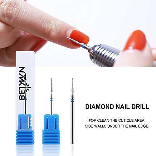 Nmkl38 Diamond E-File Nail Drill Bit For Manicure Pedicure, Russian Electric File Bits, Efile Cuticle Bits Salon Tool (Medium - 1.2X10) #TOP2