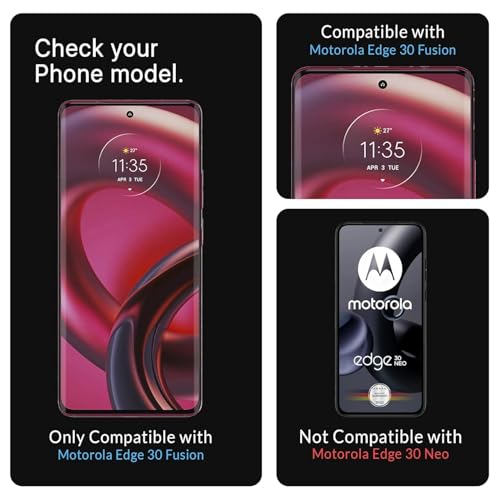 Image of Diruite UV Tempered Glass for Motorola Edge 30 Fusion - Premium 9H Hardness, Full Edge-to-Edge Coverage, Crystal HD Clarity, UV Glue with Easy Installation Kit (Pack of 1)