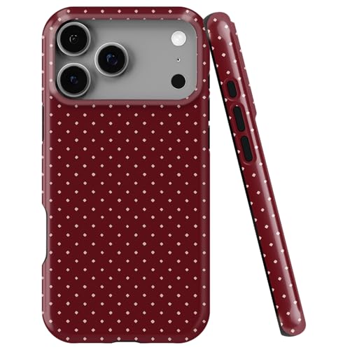 uCOLOR Case Compatible with iPhone 17 Pro Max- Hybrid 2-Layer Hard Shell + Silicone Protective Case Scratch-Resistant Shockproof Cover 6.9" (Red Polka Dot)