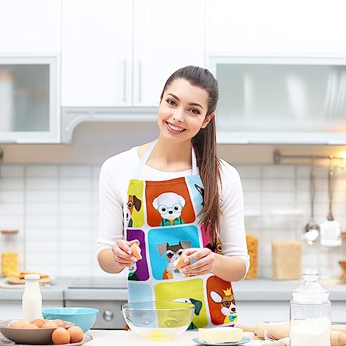 Rosielily Dog Apron For Women Cute Apron Dog Grooming Apron Funny Apron Kitchen Apron For Cooking Baking Gardening Grilling Bbq Dog Lovers Gifts For Men Colorful Cartoon Apron #TOP2