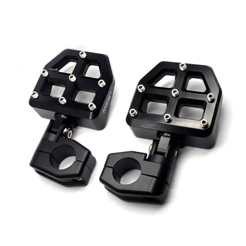 Image of MZS Motorcycle Highway Pegs, 1.25 inch Highway Foot Pegs Mount Short CNC Aluminum Compatible with Road King Softail Road Electra Street Glide Sportster Vulcan Chief Boulevard for 1 1 /4 Engine Guard