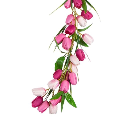 Simulation de tulipe en rotin artificielle de 2m pour extérieur - 6