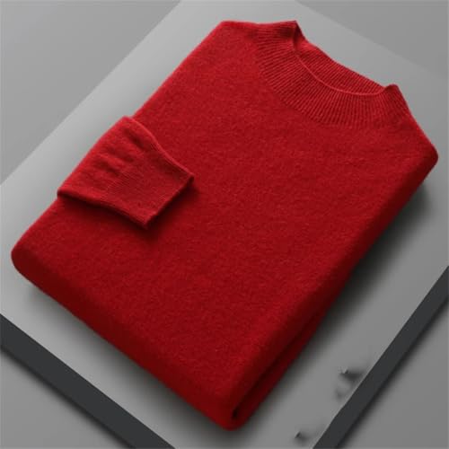 Men's Half High Collar Regular Knitted Sweater Solid Versatile Menswear4