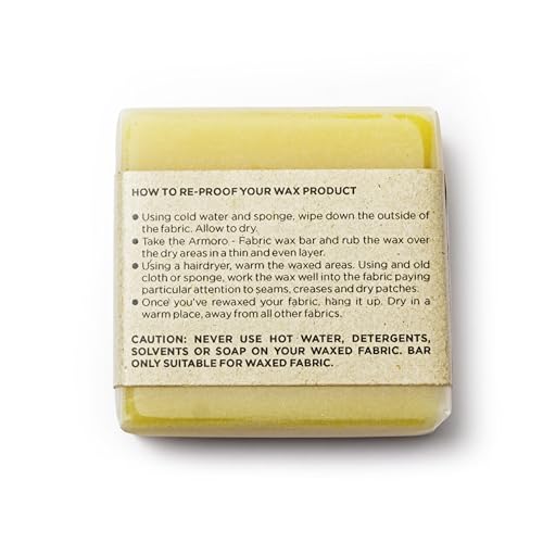 Image of Fabric Wax Bar | Water-Repellent Treatment for Jackets,Shoes, Soft Tops & Outdoor Gear | Long-Lasting Weatherproofing | Easy Apply Wax for Canvas, Cotton & Stitching Seams | 50 Grams