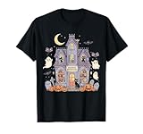 haunted book store halloween spooky boo ghost reading libri maglietta