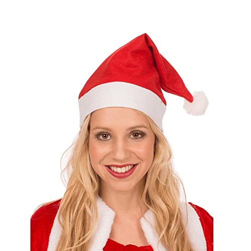 Gorro Natalino Touca Papai Noel Natal Feltro Vermelho c/Pompom Toca Tamanho Único Gorrinho Fantasia