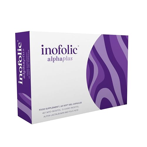 Inofolic AlphaPlus Myo-Inositol & D-Chiro-Inositol 40:1 Ratio 400ug Folic Acid PCOS Supplement for Women Hormonal Balance Fertility & Metabolic Function 60 Capsules 1 Month Supply