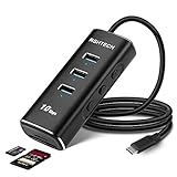 RSHTECH Hub USB C, Adaptateur Multiport 5 en 1 avec 3 Ports USB 3.1(10Gbps), Lecteur de Carte SD/TF, Hub USB 3.1 Gen 2 avec Commutateurs Individuels et Indicateur LED, pour MacBook Air/Pro. RSH-A104D