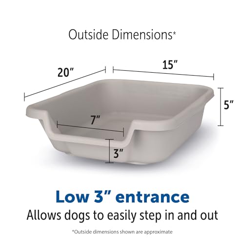Small-Gray-Litter-Box-Durable-Pet-Safe-Open-Top-Entry-Comfortable-for-Dogs-up-to-6-lbs Small Gray Litter Box Durable Pet Safe Open Top Entry Comfortable for Dogs up to 6 lbs