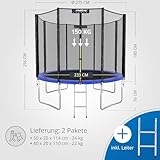 KINETIC SPORTS Trampolin Outdoor Salto Ø 183/244/305/366/400/430/490 cm - Kindertrampolin Gartentrampolin Set mit Leiter, Netz, Randpolster, USA Sprungtuch, bis zu 160kg - 7