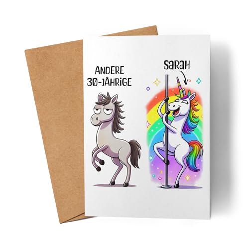 Kiddle-Design Geburtstagskarte Personalisiert 30. Geburtstag - Andere 30 Jährige Du - 30. Geburtstag lustig witzige Karte Frau Frauen Einhorn - Karte Geburtstag Kiddle-Design Geburtstagskarte Personalisiert 30. Geburtstag - Andere 30 Jährige Du - 30. Geburtstag lustig witzige Karte Frau Frauen Einhorn - Karte Geburtstag