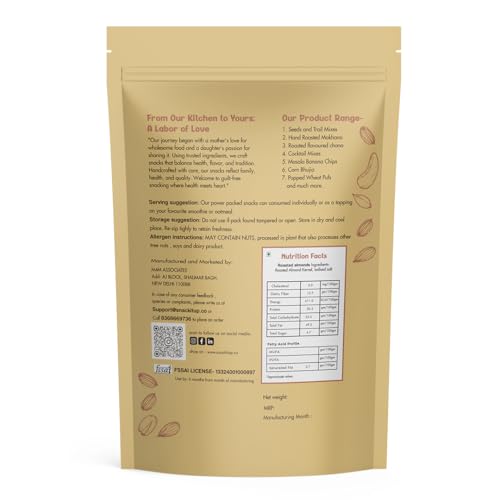 Image of Snack It Up Classic Salted & Hand-Roasted California /American Almonds(Badam) | Protein & Omega-3 Rich | Crunch Dry Fruits, 135 g