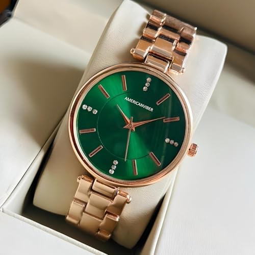 Image of AMERICANVIBER DRW0010027 Premium Watch Combo for All Occasions - Fancy & Elegant Design, Stylish Gift Set Analog Watch for Women